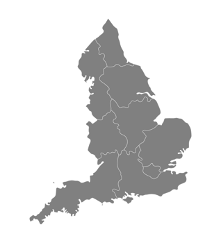 England region map, grey color png
