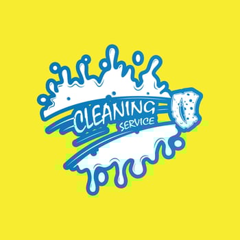 cleaning service creative logo design vector
