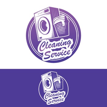 laundry cleaning service logo design vector