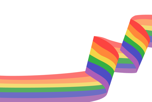 LGBT rainbow flag. Hand drawn Pride month symbol. Poster, banner template with copy space for text. PNG image isolated on transparent background