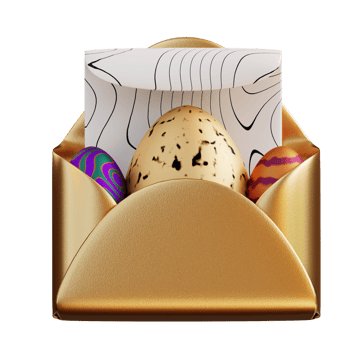 3d illustration of lettering easter egg png