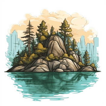Watercolor painting about forest png
