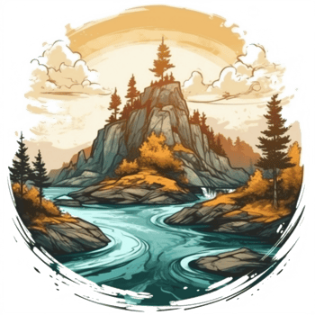 Watercolor painting about forest png