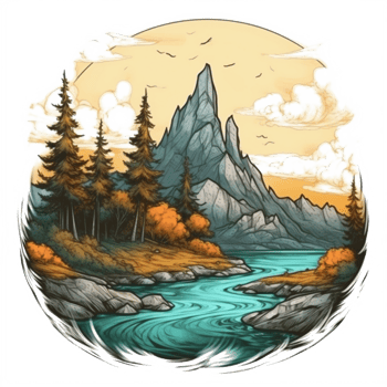 Watercolor painting about forest png