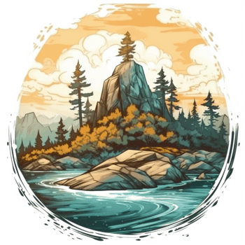 Watercolor painting about forest png