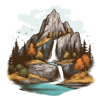 Watercolor painting about forest png