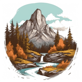 Watercolor painting about forest png