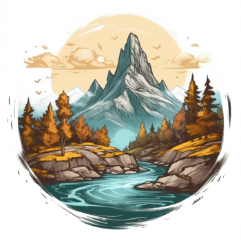 Watercolor painting about forest png