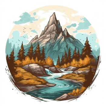Watercolor painting about forest png