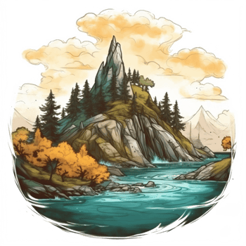 Watercolor painting about forest png