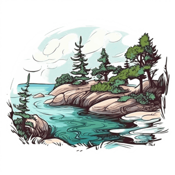 Watercolor painting about forest png