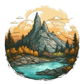 Watercolor painting about forest png