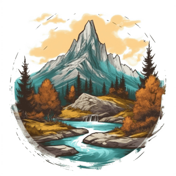 Watercolor painting about forest png