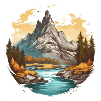 Watercolor painting about forest png