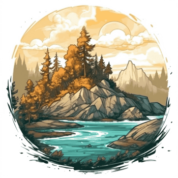 Watercolor painting about forest png