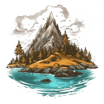 Watercolor painting about forest png