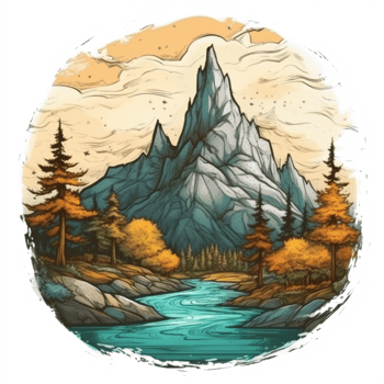 Watercolor painting about forest png