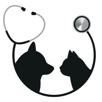 Illustration of the logo of a veterinary clinic. vector