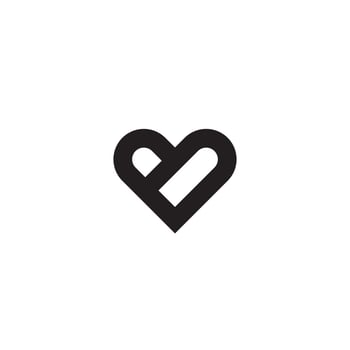 Finger Heart logo or icon design vector