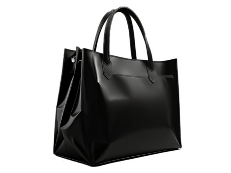 Black leather bag isolated on transparent background png