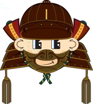Cartoon Japanese Samurai Warrior History Illustration vector