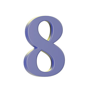 number 3d render png