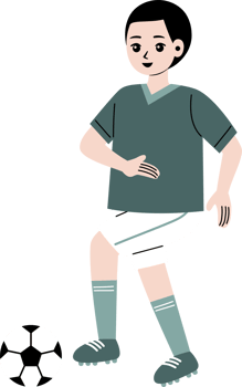 boy playing soccer character illustration png