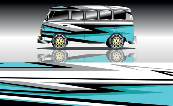 car wraps van vector illustration design