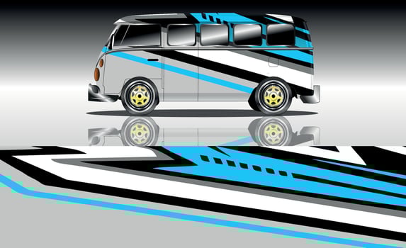 car wraps van vector illustration design