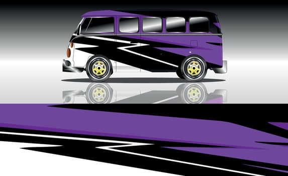 car wraps van vector illustration design