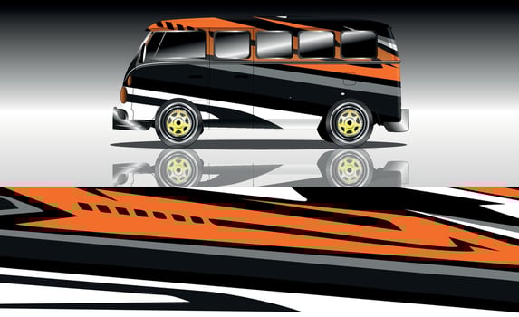 car wraps van vector illustration design