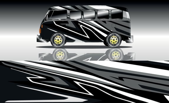 car wraps van vector illustration design