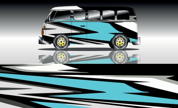 car wraps van vector illustration design