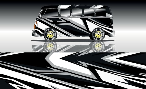 car wraps van vector illustration design