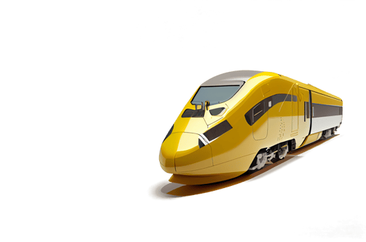 modern high speed train on transparent background png