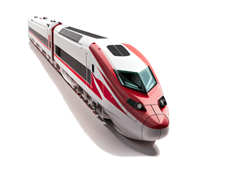 modern high speed train on transparent background png