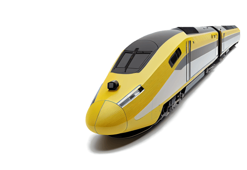 modern high speed train on transparent background png