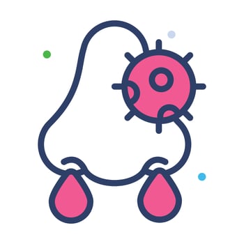 Runny nose vector design, editable icon of sinusitis coronavirus