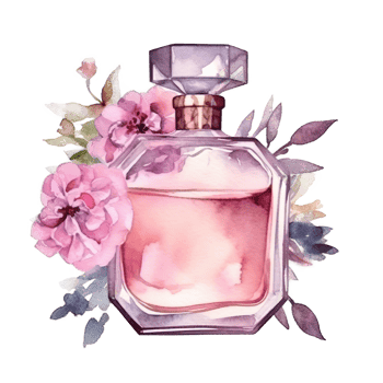 Watercolor perfume isolated png