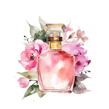 Watercolor perfume isolated png