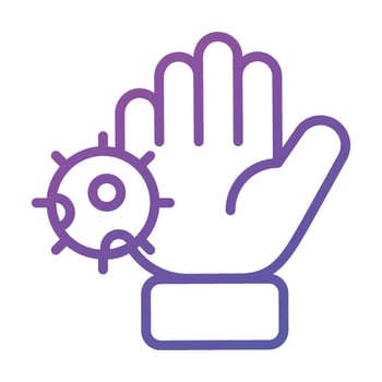 Hand with coronavirus concept of corona care vector, premium icon vector