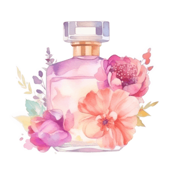 Watercolor perfume isolated png