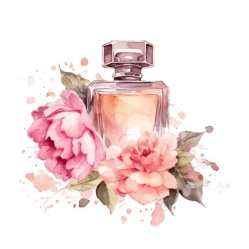 Watercolor perfume isolated png