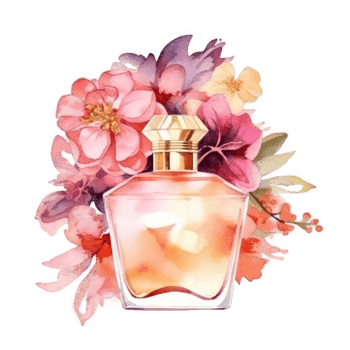 Watercolor perfume isolated png