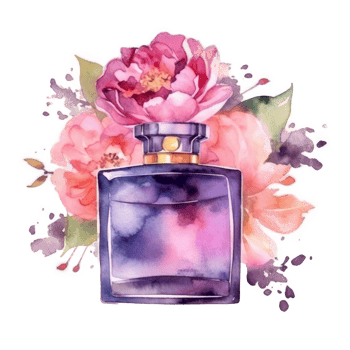 Watercolor perfume isolated png