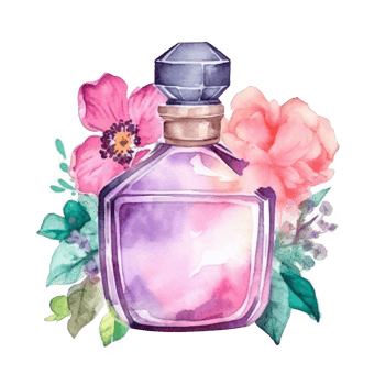 Watercolor perfume isolated png