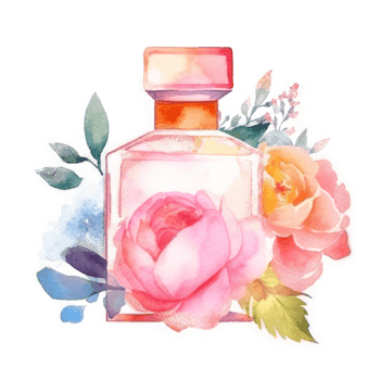 Watercolor perfume isolated png