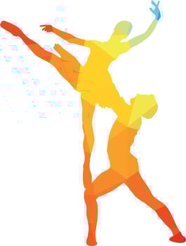 Silhouette Of Ballet Dancers In Vector Format