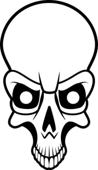 Black And White Illustration Of A Human Skull vector