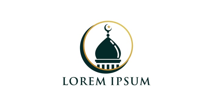 Mosque logo design template with unique concept Premium Vector